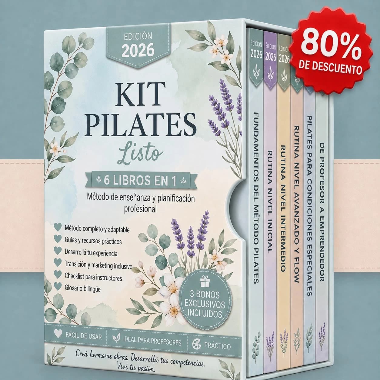 Cofre Kit Pilates Listo 6 libros en 1